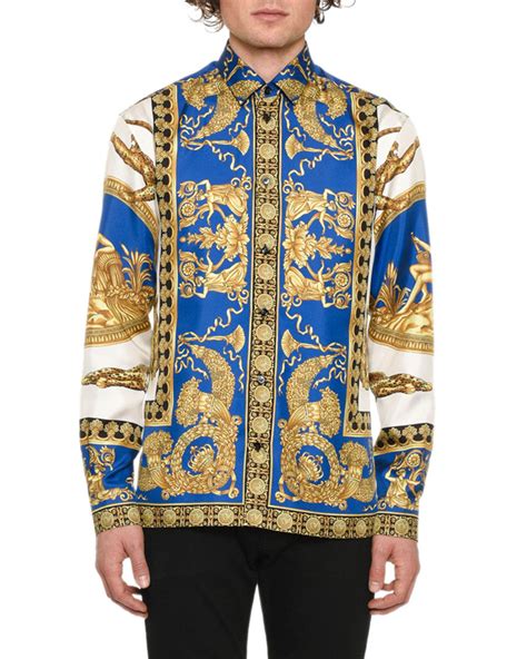 blue versace shirts|Versace t shirt men price.